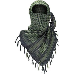 Men's Black/Green Military Shemagh Tactical Desert Cotton Keffiyeh Scarf Wrap